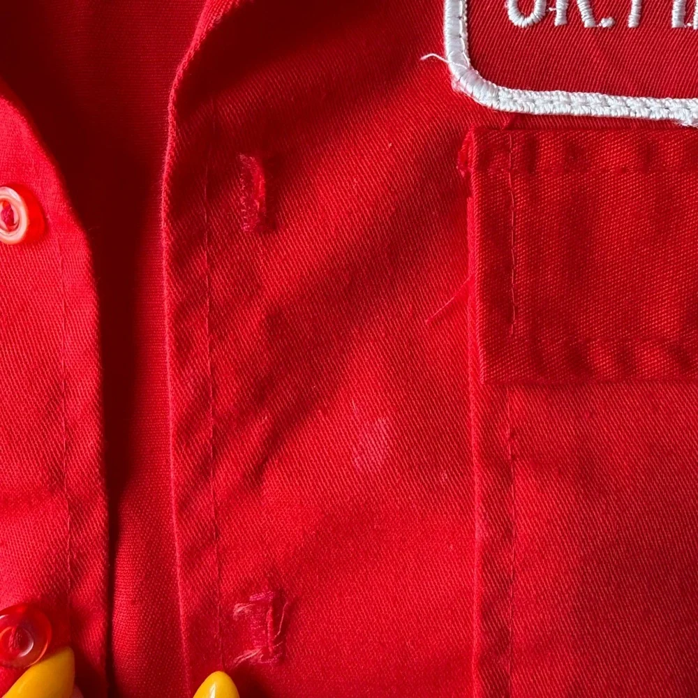 Unisex Vintage 1980s Jr Fireman Red Shirt and Shorts Costume Set Kids 6